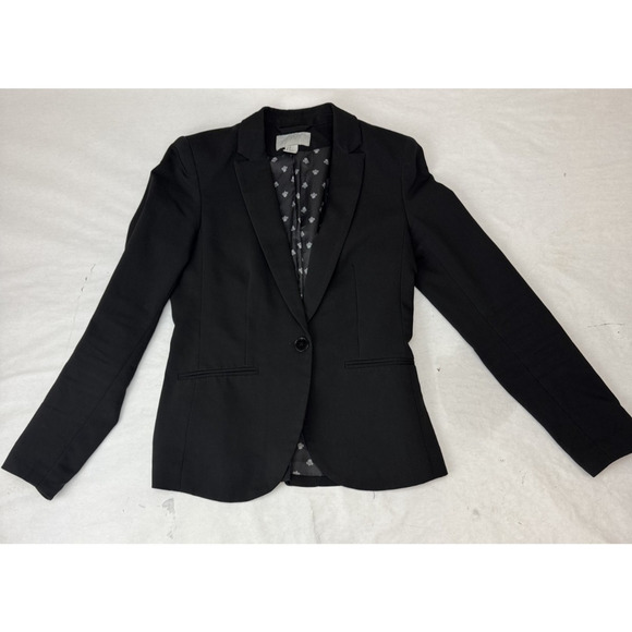 Cinched Waist Black Blazer Office Minimalist Careerwear Suit Jacket Women Size 6 - Picture 2 of 7